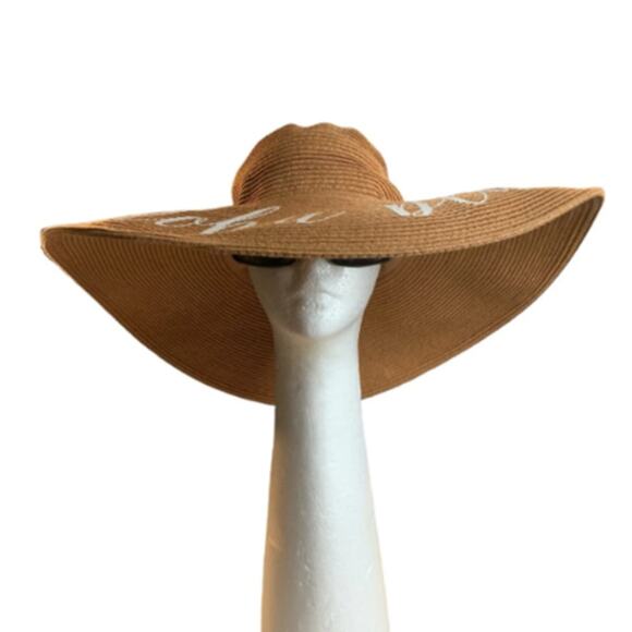 Women's Wide Brim Floppy Paper Straw Sun Hat Beach Resort Pool Summer Pineapple - Picture 11 of 12